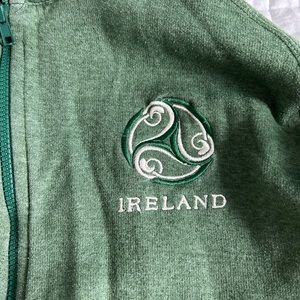 Green zip up hoodie sweatshirt